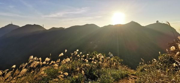 Scenic view of mountains against sky