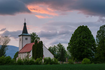 Rural gothic church in a cemetery near town of martin.