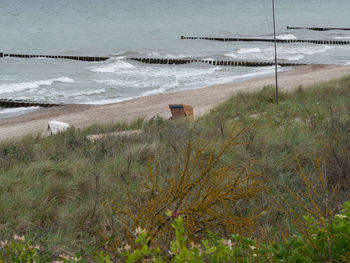 High angle view of beach