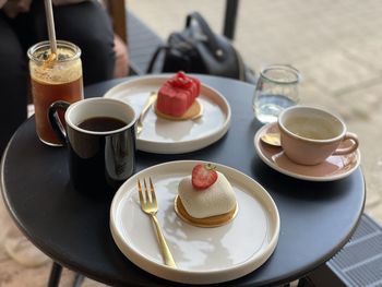 Close-up of dessert in plate on table