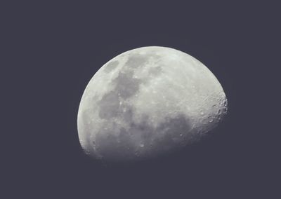 Low angle view of moon against dark sky