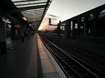 Train on railroad station platform