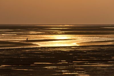 Scenic view of sea at sunset