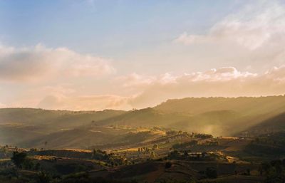 Scenic landscape at sunset