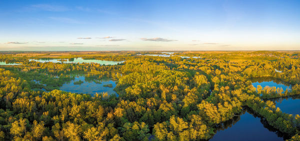 Scenic view of landscape against sky during sunset