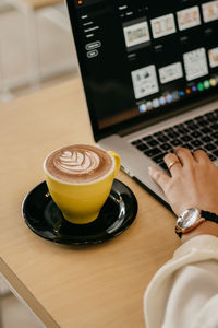 Close-up of coffee on table