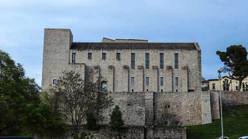 Low angle view of old building against sky