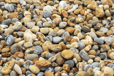 Full frame shot of pebbles on beach