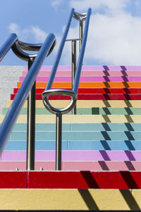 Close-up of multi colored steps
