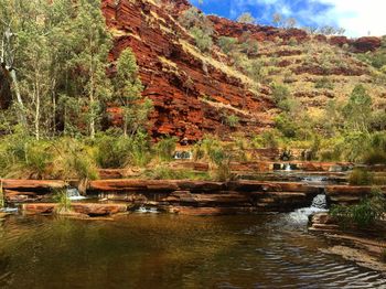 Scenic view of rock formation in sea
