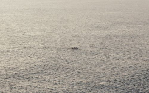 High angle view of boat in sea