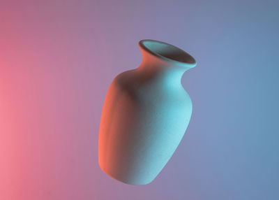 Close-up of toy against blue background