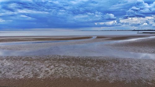 Scenic view of beach against sky