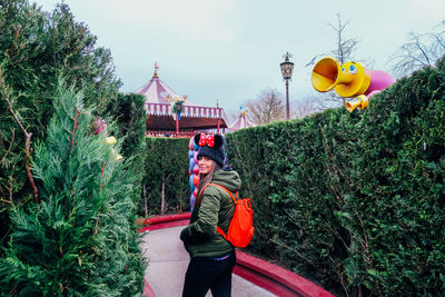 Full length of man against trees and plants