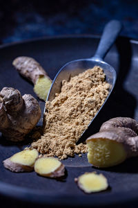 Close-up of food on table