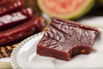 Close-up of cake on plate