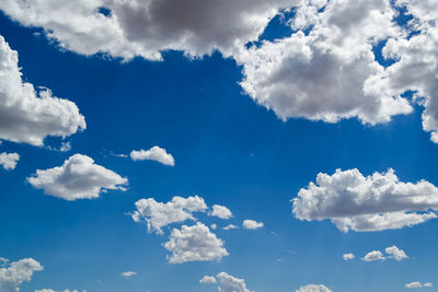 Low angle view of clouds in blue sky