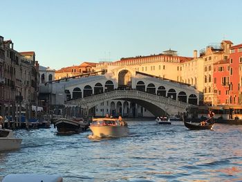 View of boats in canal