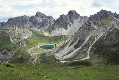 Axamer lizum. lake among the mountains