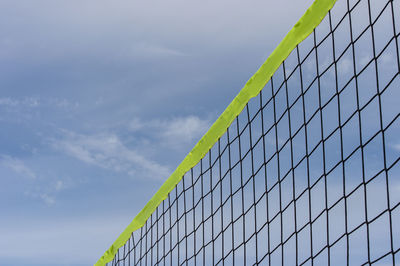 Low angle view of basketball hoop against sky