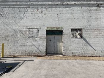 Closed door of building