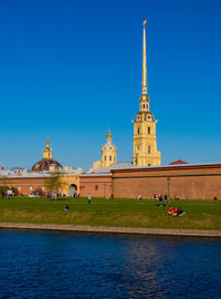 View of historic building against blue sky