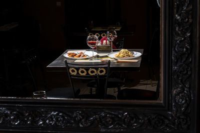 Close-up of place setting