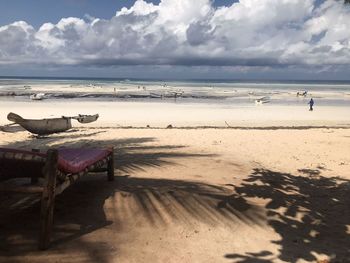 Scenic view of beach against sky