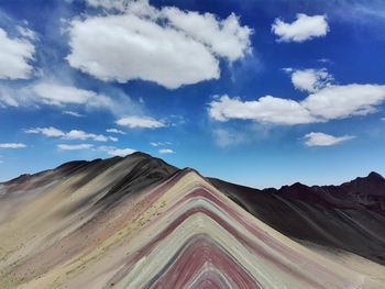 View of desert against cloudy sky