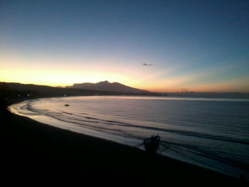 Scenic view of sea at sunset