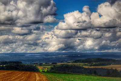 Scenic view of field against sky