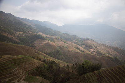 High angle view of landscape against sky