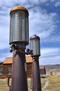 Antique gas pumps at bodie state historic park in california an old gold mining ghost town