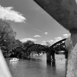 Bridge over river against sky