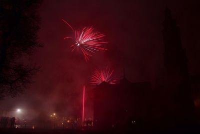 Low angle view of firework display