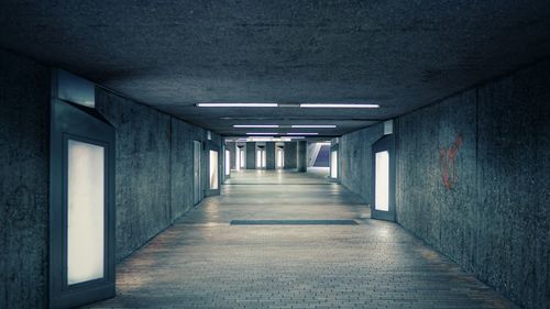 Empty corridor in building