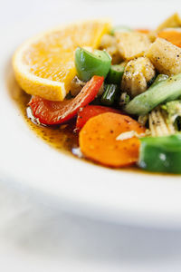 Close-up of meal served in plate