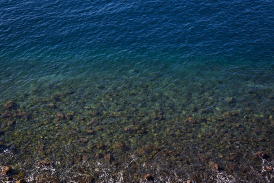 High angle view of sea water