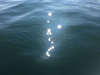 High angle view of rippled water