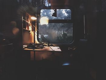 Interior of empty train