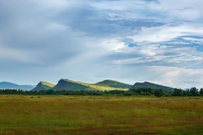 View of the mountain range sunduki, khakassia, russia.