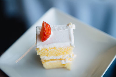 Close-up of served food in plate