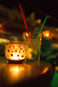 Close-up of drink on table