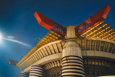 Low angle view of building against blue sky