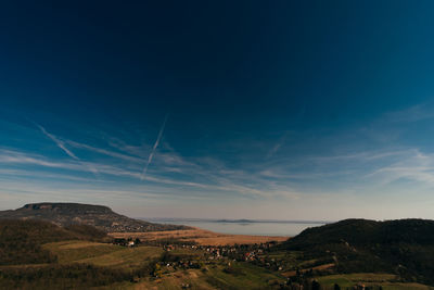 Scenic view of landscape against sky during sunset