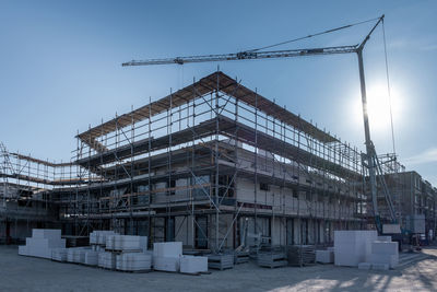View of building at construction site
