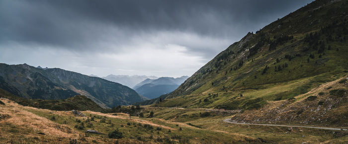 Scenic view of mountains against sky