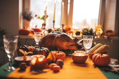 Close-up of food on table