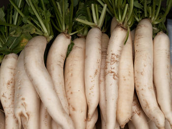 High angle view of vegetables for sale in market