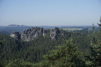 Scenic view of landscape against clear sky